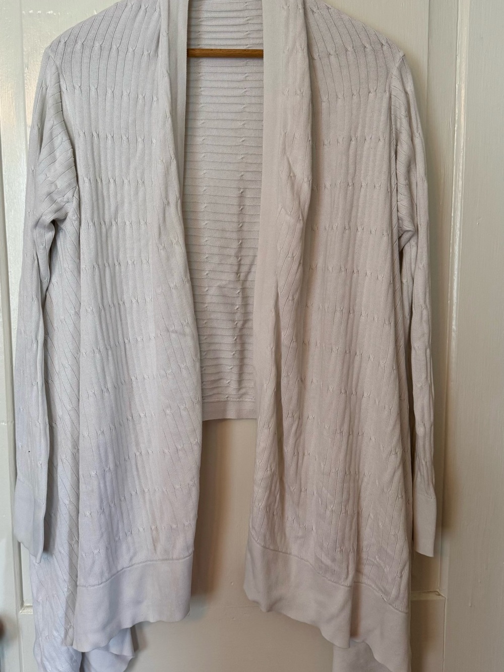 Light Gray Open-Front Women’s Cardigan - Soft Draped Knit